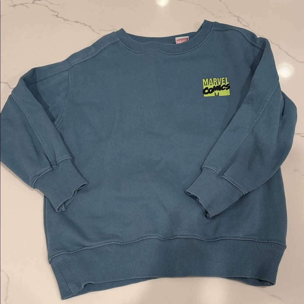 Zara kids Blue Marvel Comics Crewneck Sweatshirt